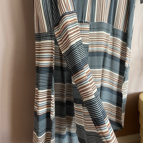 Vintage Striped Long sleeve Rayon Dress - Picture 8 of 9